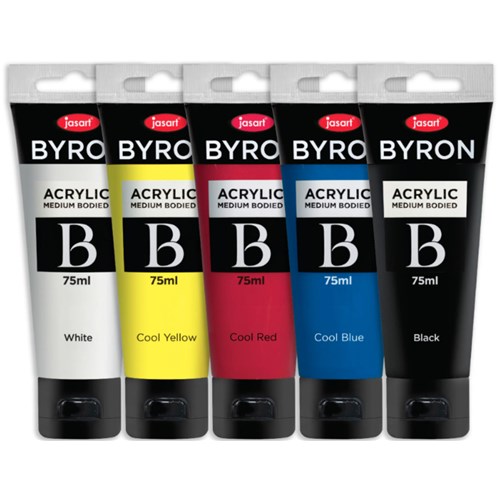 JASART BYRON PAINT SET ACRYLIC 5 x 75ml Colour Tubes